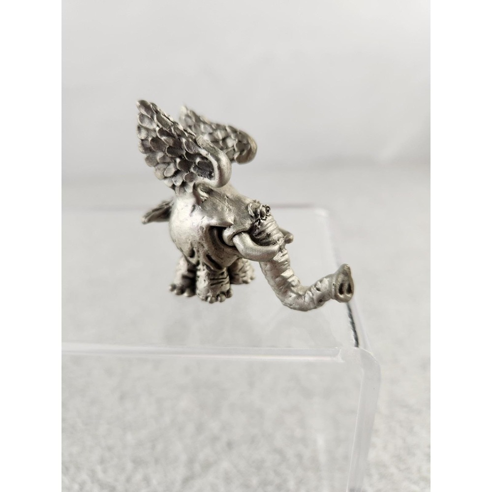 HUDSON PEWTER Vtg Rare Plunkvoot's Ark #4976 Elephant Creature Wings Figurine